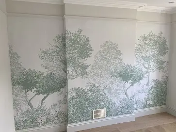 Professional Painters and Decorators London Image of wallpaper mural installation by Professional Painters and Decorators London